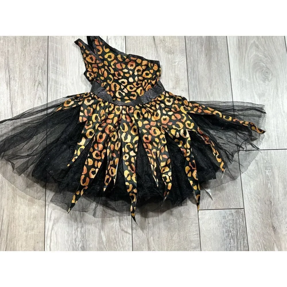 Leopard cheetah cave girl dress Halloween costume size 4-6